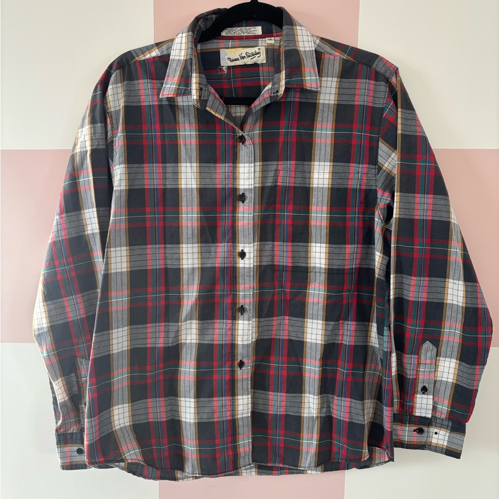 Diane Von Furstenberg Kids Plaid Shirt - Black, Red, White